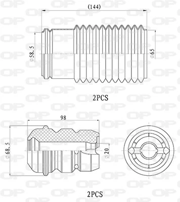 OPEN PARTS porvédő készlet, lengéscsillapító - DCK5068.04 - TothCarparts