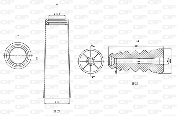 OPEN PARTS porvédő készlet, lengéscsillapító - DCK5073.04 - TothCarparts