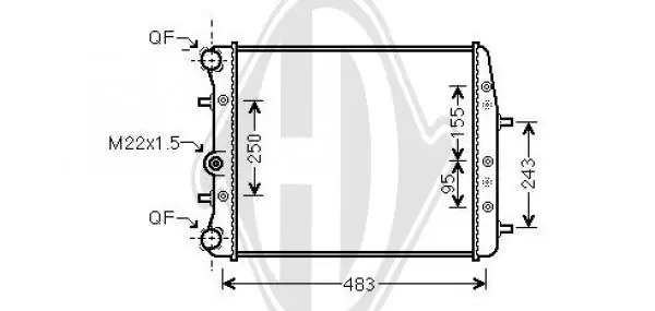 DIEDERICHS hűtő, motorhűtés - DCM3562 - TothCarparts