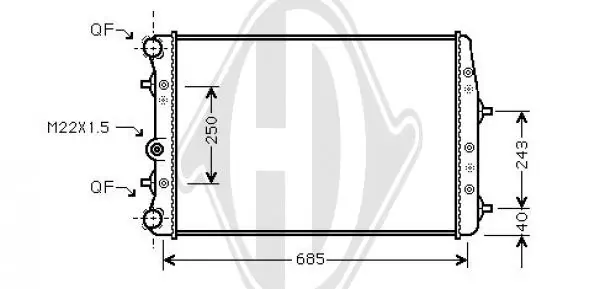 DIEDERICHS hűtő, motorhűtés - DCM3566 - TothCarparts
