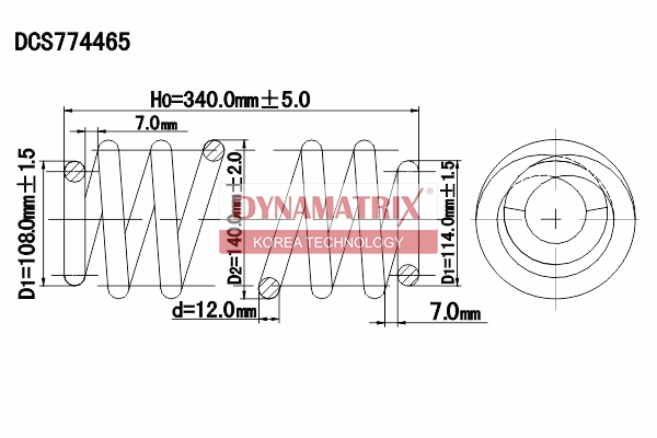 DYNAMATRIX futómű rugó - DCS774465 - TothCarparts