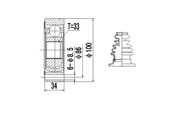 DYNAMATRIX csuklókészlet, hajtótengely - DCV603009 - TothCarparts