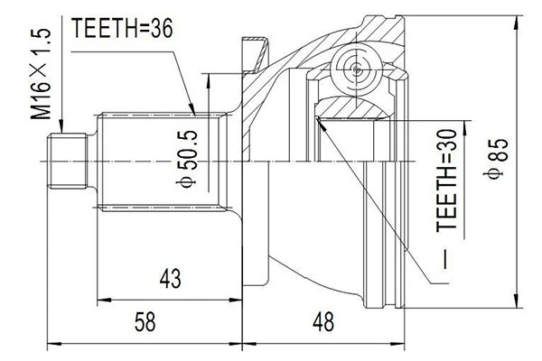 DYNAMATRIX csuklókészlet, hajtótengely - DCV803027 - TothCarparts