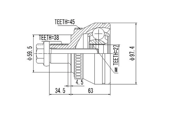DYNAMATRIX csuklókészlet, hajtótengely - DCV803067 - TothCarparts