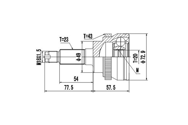 DYNAMATRIX csuklókészlet, hajtótengely - DCV844001 - TothCarparts