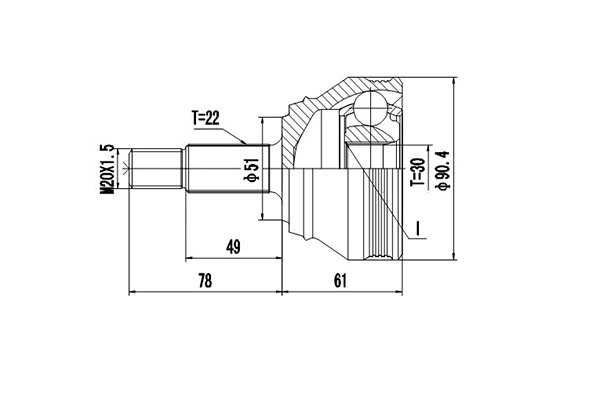 DYNAMATRIX csuklókészlet, hajtótengely - DCV853007 - TothCarparts