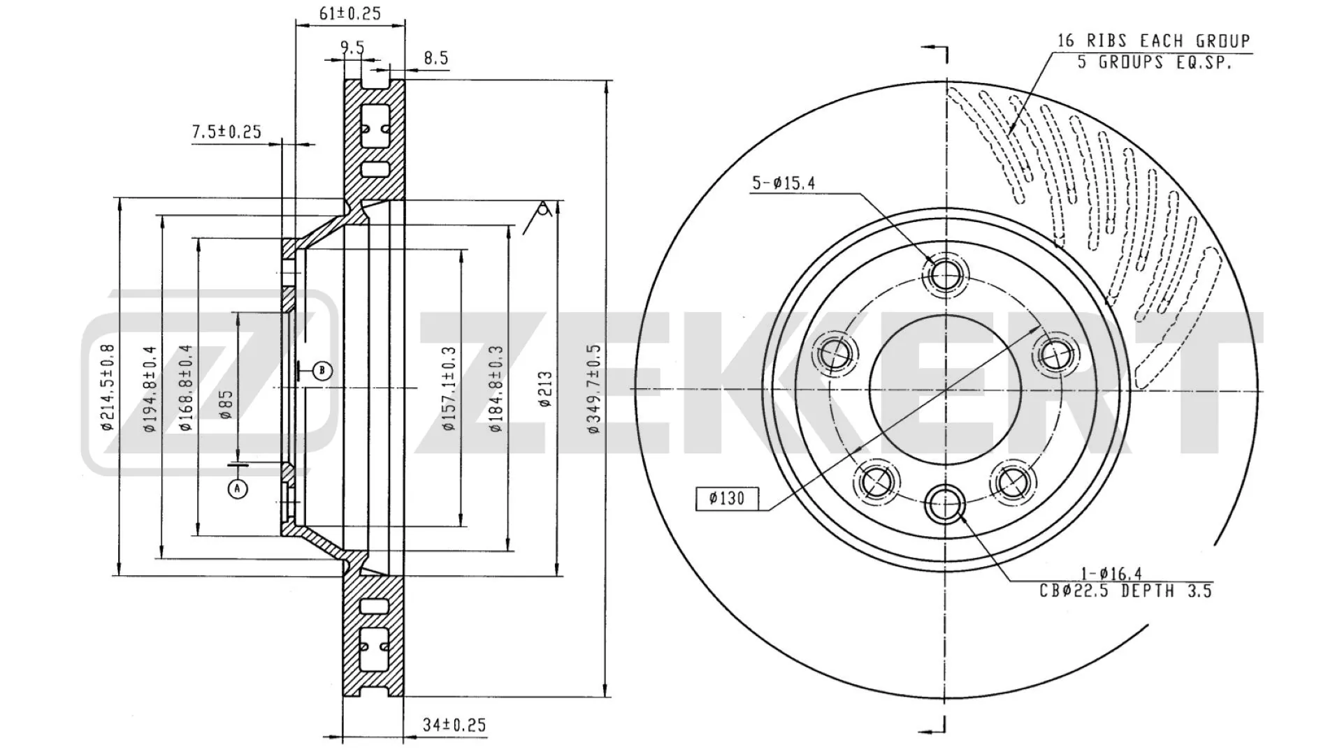 ZEKKERT féktárcsa - BS-5781B - TothCarparts