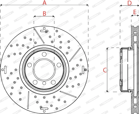FERODO féktárcsa - DDF2615VC-1 - TothCarparts