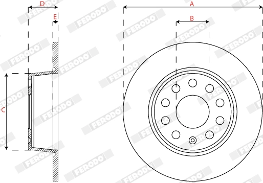 FERODO féktárcsa - DDF2825C - TothCarparts