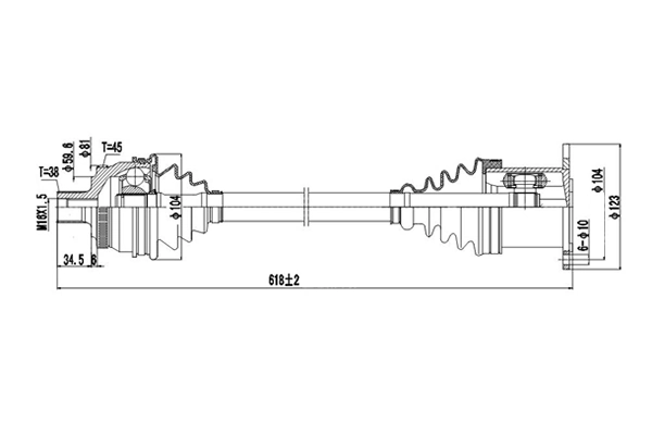 DYNAMATRIX hajtótengely - DDS203058 - TothCarparts