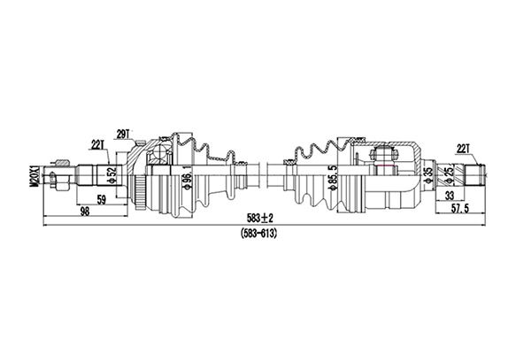 DYNAMATRIX hajtótengely - DDS244027 - TothCarparts