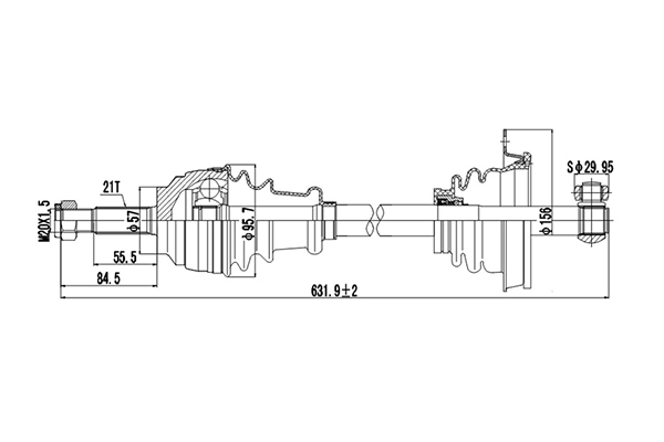 DYNAMATRIX hajtótengely - DDS250150 - TothCarparts