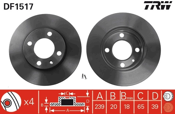 TRW féktárcsa - DF1517 - TothCarparts