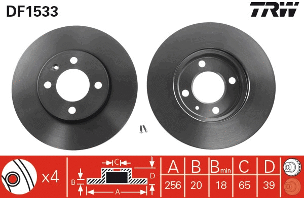 TRW féktárcsa - DF1533 - TothCarparts