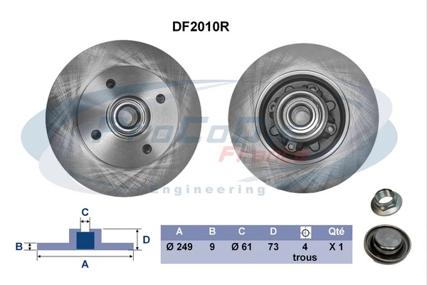 PROCODIS FRANCE féktárcsa - DF2010R - TothCarparts