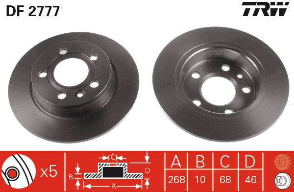 TRW féktárcsa - DF2777 - TothCarparts