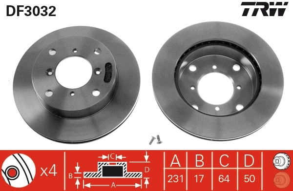TRW féktárcsa - DF3032 - TothCarparts