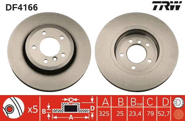 TRW féktárcsa - DF4166 - TothCarparts