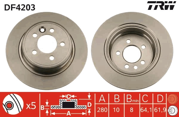 TRW féktárcsa - DF4203 - TothCarparts