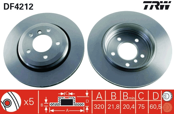TRW féktárcsa - DF4212 - TothCarparts