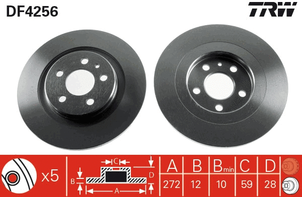 TRW féktárcsa - DF4256 - TothCarparts