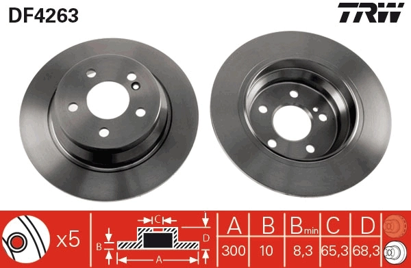 TRW féktárcsa - DF4263 - TothCarparts