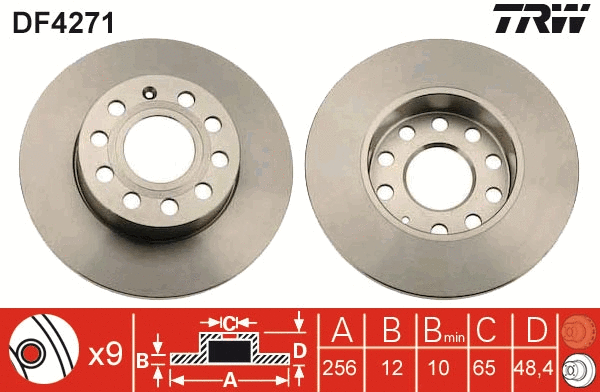 TRW féktárcsa - DF4271 - TothCarparts
