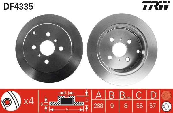 TRW féktárcsa - DF4335 - TothCarparts