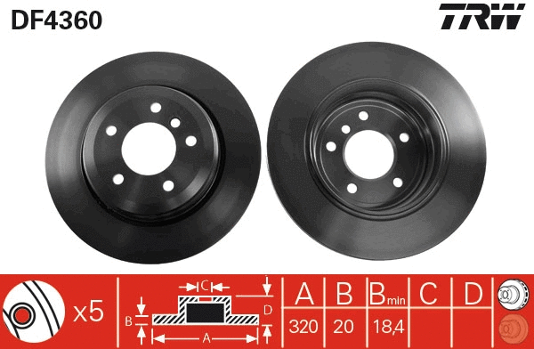 TRW féktárcsa - DF4360 - TothCarparts