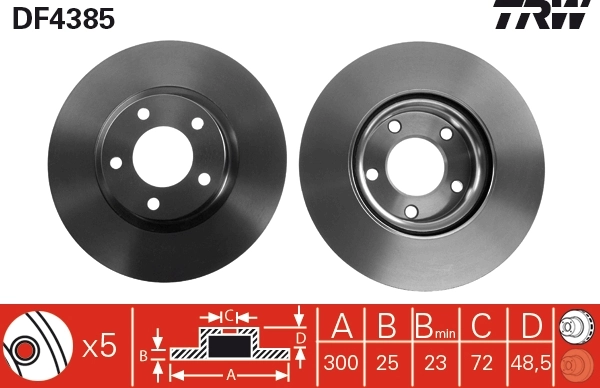 TRW féktárcsa - DF4385 - TothCarparts
