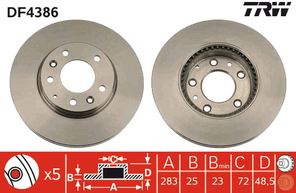 TRW féktárcsa - DF4386 - TothCarparts