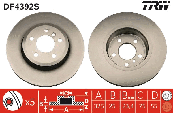TRW féktárcsa - DF4392S - TothCarparts