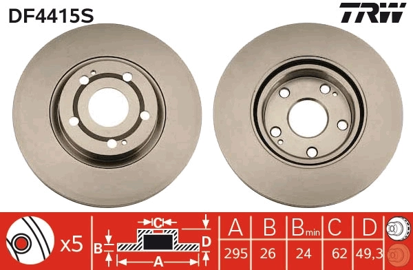 TRW féktárcsa - DF4415S - TothCarparts