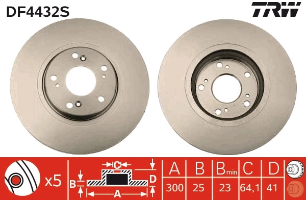 TRW féktárcsa - DF4432S - TothCarparts