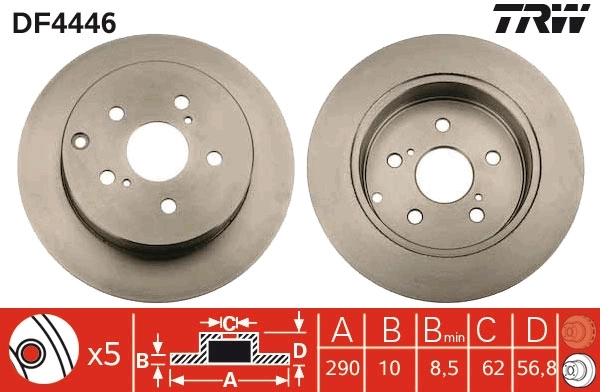 TRW féktárcsa - DF4446 - TothCarparts