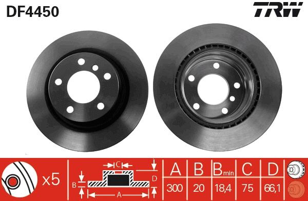 TRW féktárcsa - DF4450 - TothCarparts