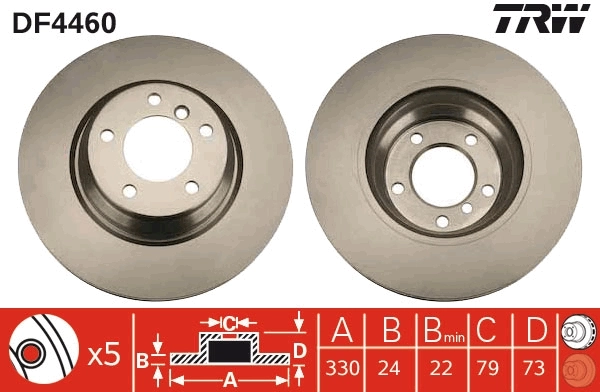 TRW féktárcsa - DF4460 - TothCarparts