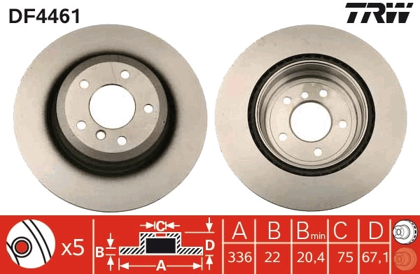 TRW féktárcsa - DF4461 - TothCarparts