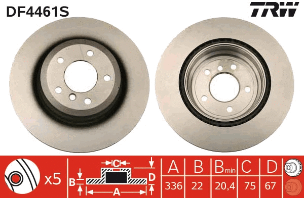 TRW féktárcsa - DF4461S - TothCarparts