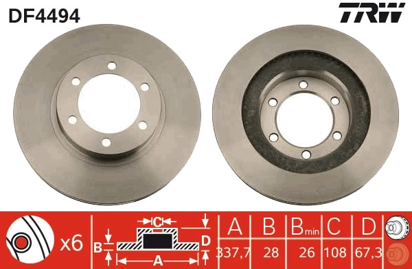 TRW féktárcsa - DF4494 - TothCarparts