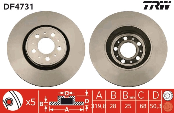 TRW féktárcsa - DF4731 - TothCarparts