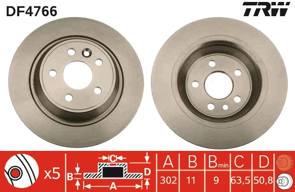TRW féktárcsa - DF4766 - TothCarparts