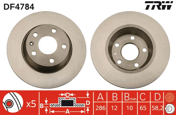 TRW féktárcsa - DF4784 - TothCarparts