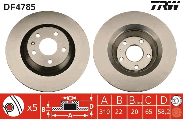 TRW féktárcsa - DF4785 - TothCarparts