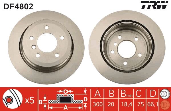 TRW féktárcsa - DF4802 - TothCarparts
