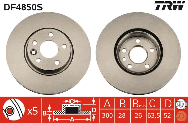 TRW féktárcsa - DF4850S - TothCarparts