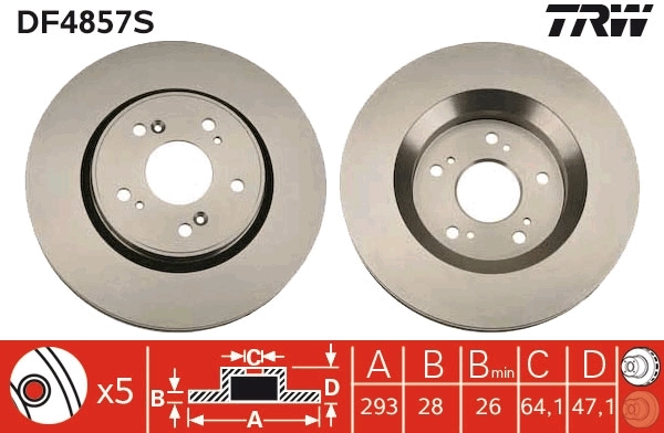 TRW féktárcsa - DF4857S - TothCarparts