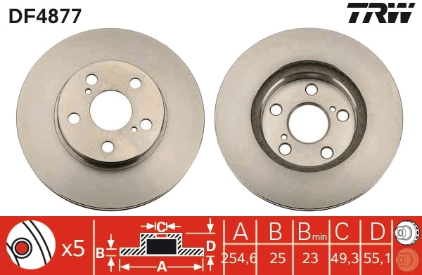 TRW féktárcsa - DF4877 - TothCarparts