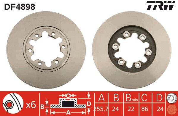 TRW féktárcsa - DF4898 - TothCarparts