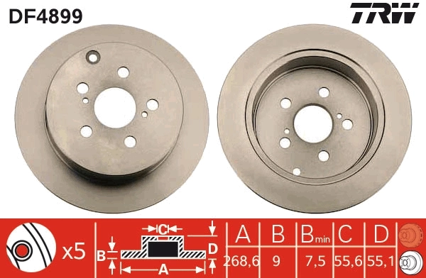 TRW féktárcsa - DF4899 - TothCarparts